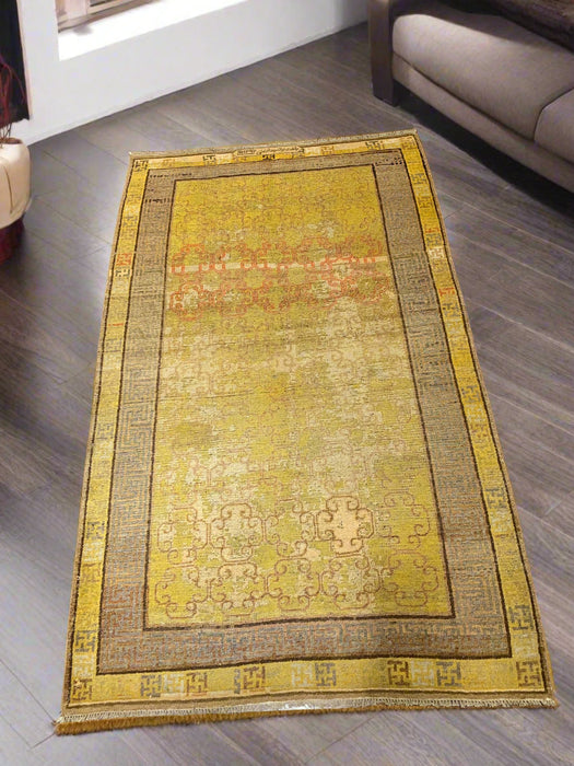 Antique Khotan Samarkand Rug, circa 1910's, size 4' 8" x 7' 8"