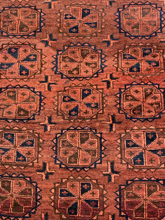 Terkaman Tribal Afghan Oriental Rug, size 4' 10" x 7" (C) Fielpa vintage