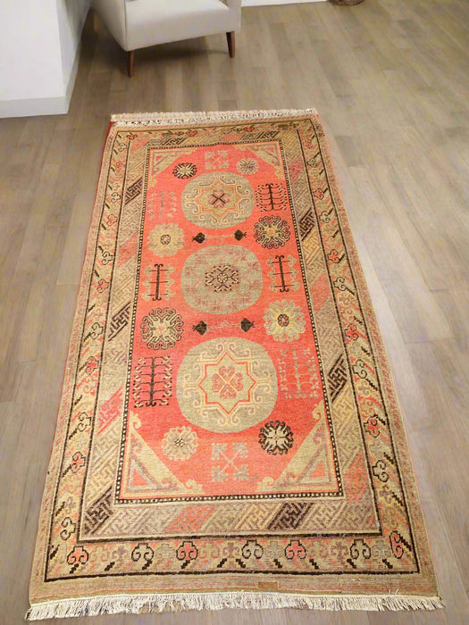 Antique Khotan Samarkand Rug, circa 1910's, size 4' 6" x 8' 8"