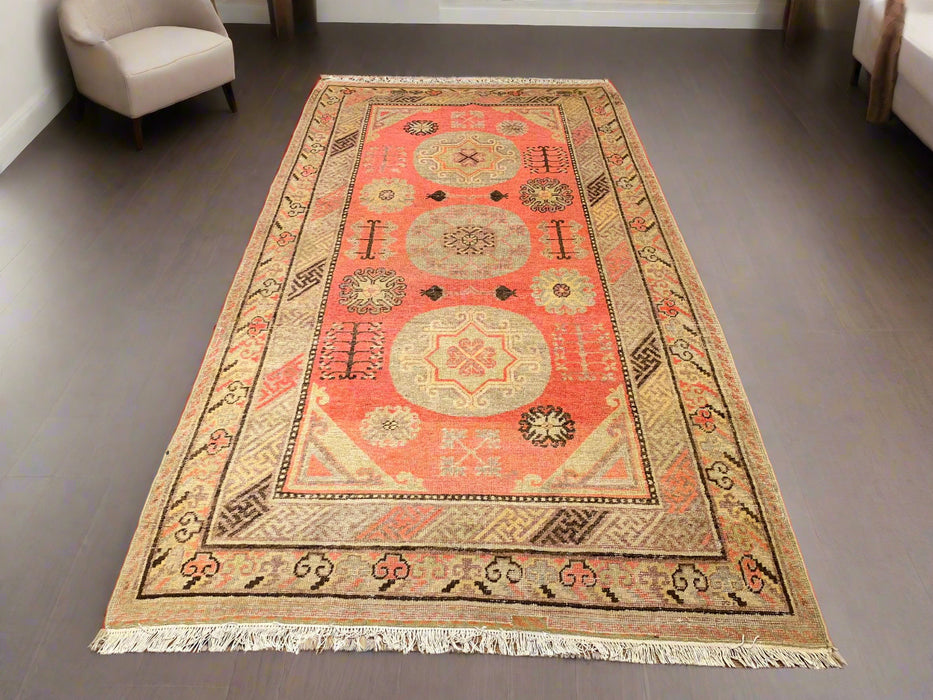 Antique Khotan Samarkand Rug, circa 1910's, size 4' 6" x 8' 8"