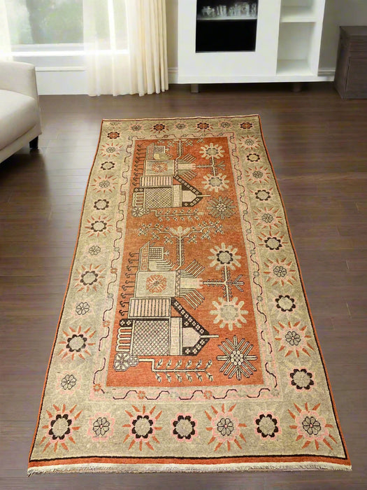 Antique Khotan Samarkand Rug, circa 1910's, size 4' 5" x 8' 5"