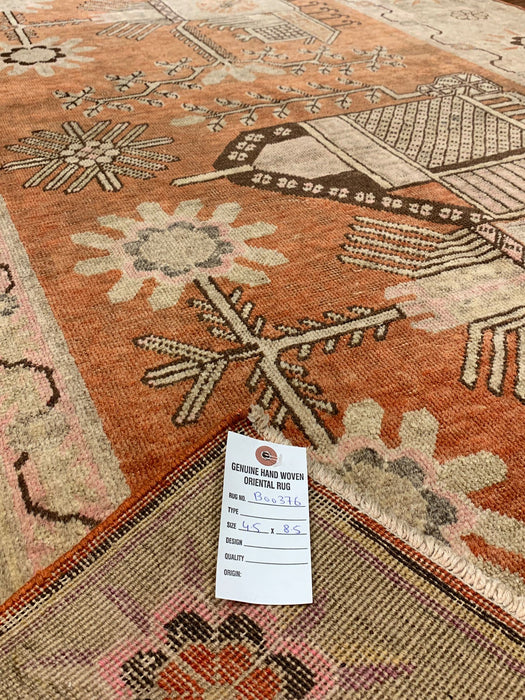 Antique Khotan Samarkand Rug, circa 1910's, size 4' 5" x 8' 5"