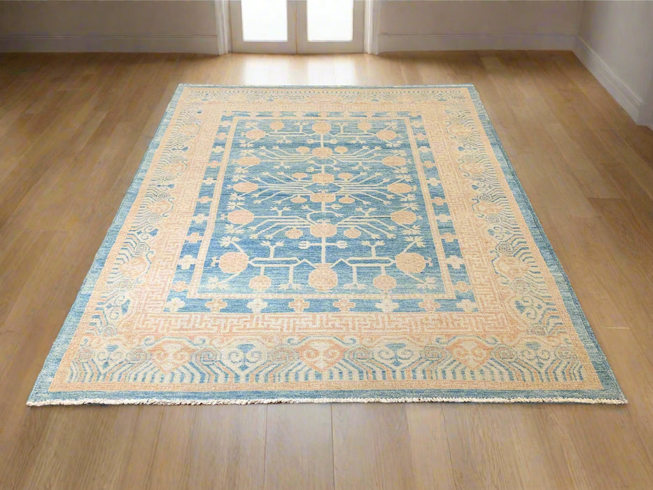 Khotan Pomegranate design Oriental Rug, size 5' 3" x 7' 1" (D)