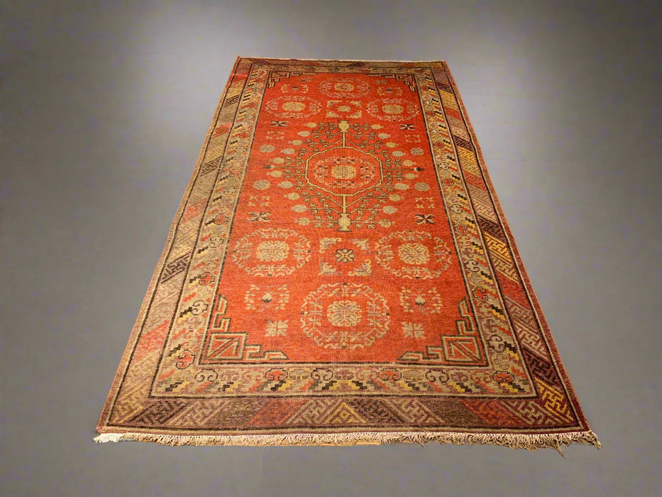 Antique Khotan Samarkand Rug, circa 1910's, size 4' 6" x 8' 7"
