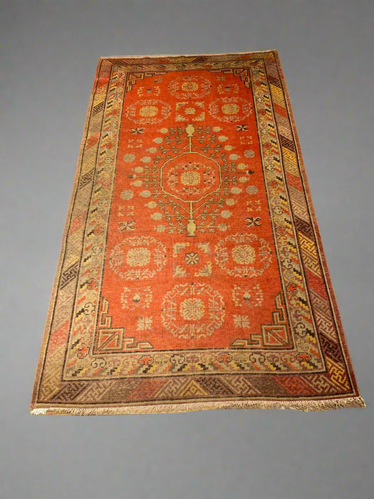 Antique Khotan Samarkand Rug, circa 1910's, size 4' 6" x 8' 7"