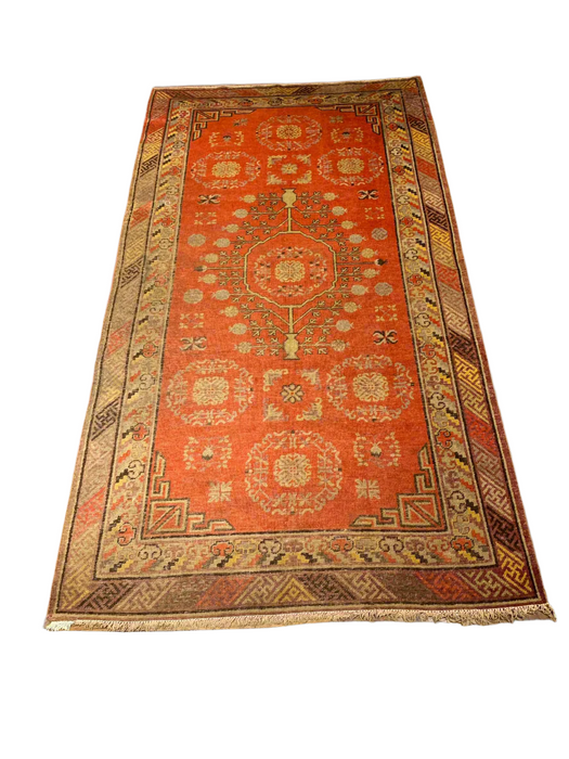 Antique Khotan Samarkand Rug, circa 1910's, size 4' 6" x 8' 7"