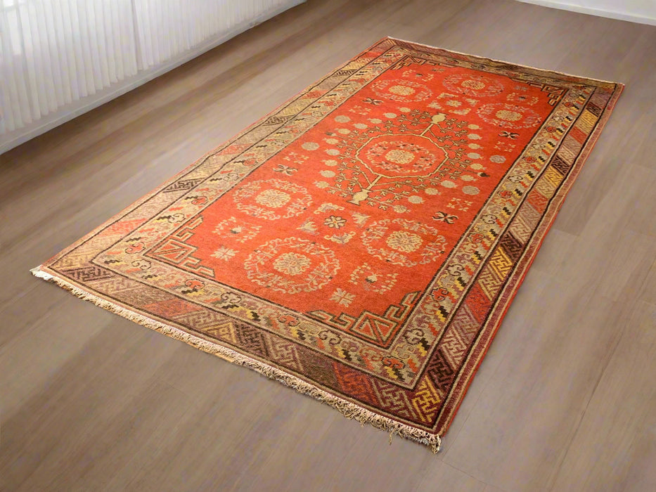 Antique Khotan Samarkand Rug, circa 1910's, size 4' 6" x 8' 7"