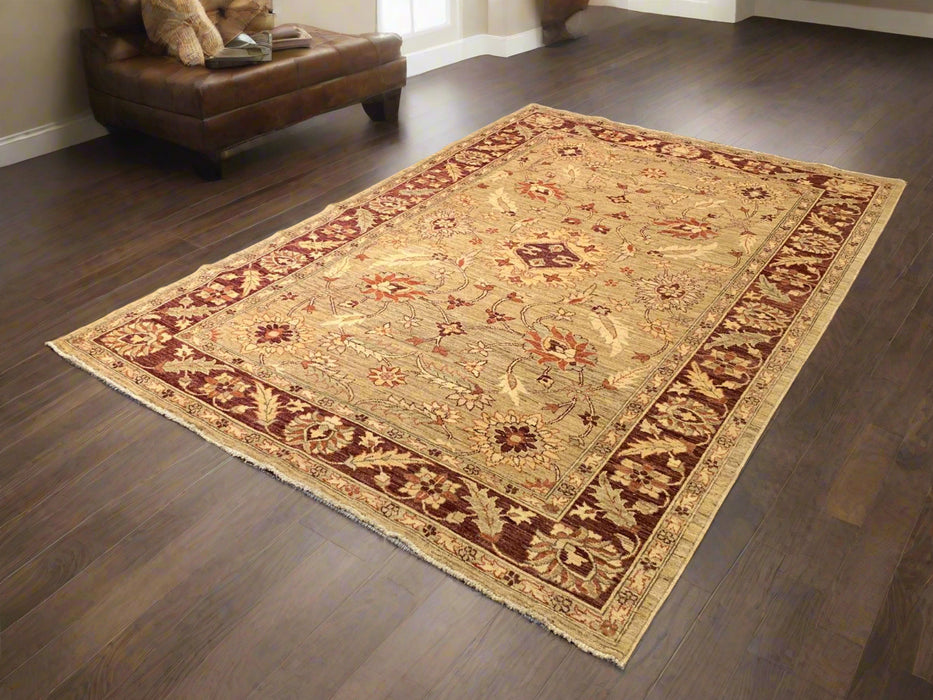 Hand-Knotted Sultanabad Vegetable-Dyed Wool Rug, 5' 9" x 8' 8"(K)