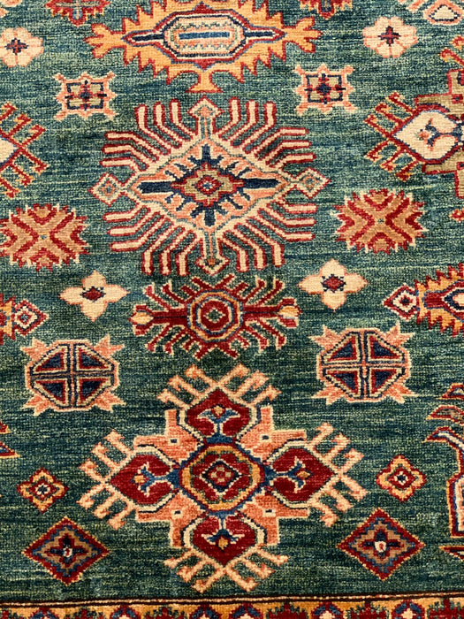 Hand-Knotted Vegetable Dye Kazak Rug from Pakistan, size  5' 9" x 8' 3" (G)