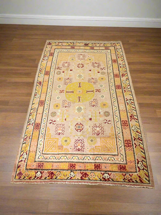 Antique Khotan Samarkand Rug, circa 1910's, size 4' 9" x 8' 9"