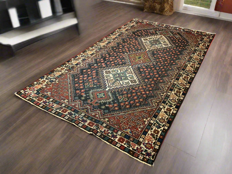 Timeless Beauty, Woven by Hand. Antique Persian Afshar  Rug, size 5' 4" x 9' 9"  (F)