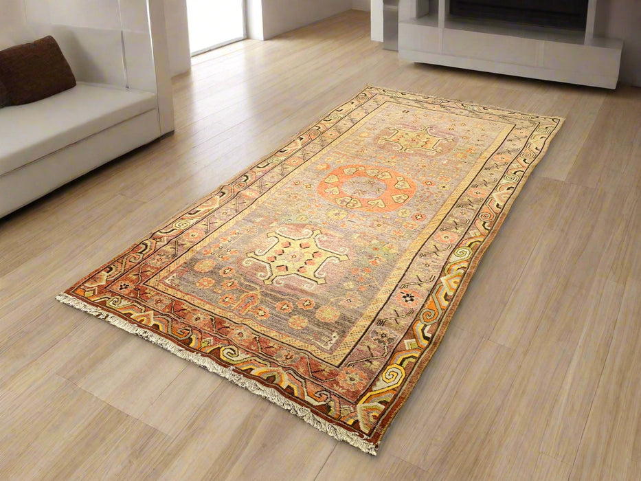 Antique Khotan Samarkand Rug, circa 1910's, size 4' 9" x 9' 9"