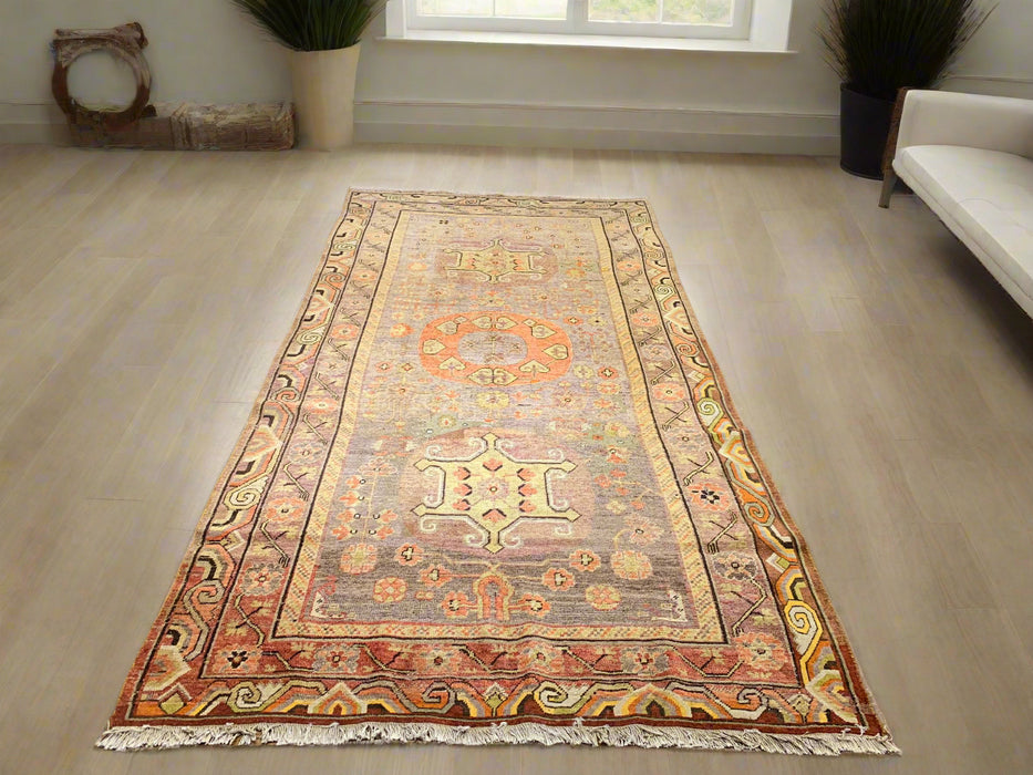 Antique Khotan Samarkand Rug, circa 1910's, size 4' 9" x 9' 9"