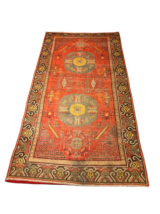 Antique Khotan Samarkand Rug, circa 1910's, size 4' 9" x 9"