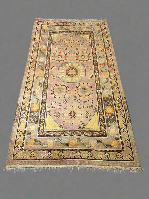Antique Khotan Samarkand Rug, circa 1910's, size 4' 8" x 8' 10"