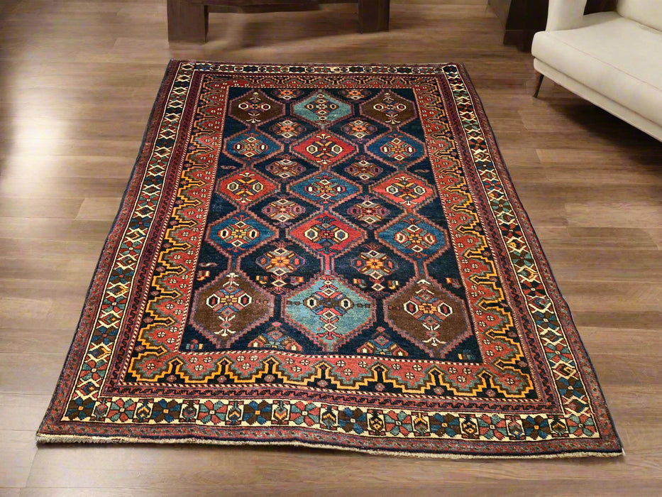 Timeless Beauty, Woven by Hand. Antique Persian Afshar Rug, size 5" x 7' 9"