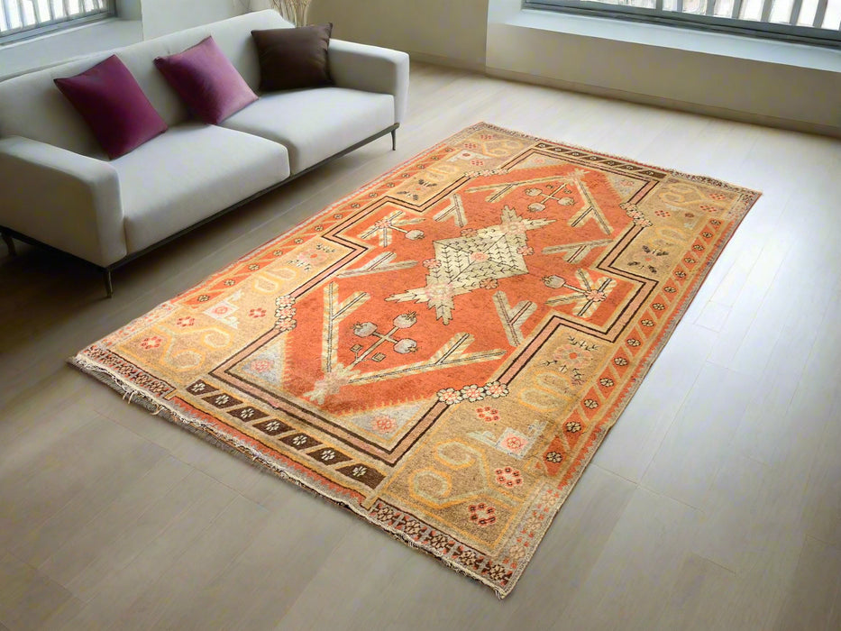 Antique Khotan Samarkand Rug, circa 1910's, size 5' 3" x 8' 7"