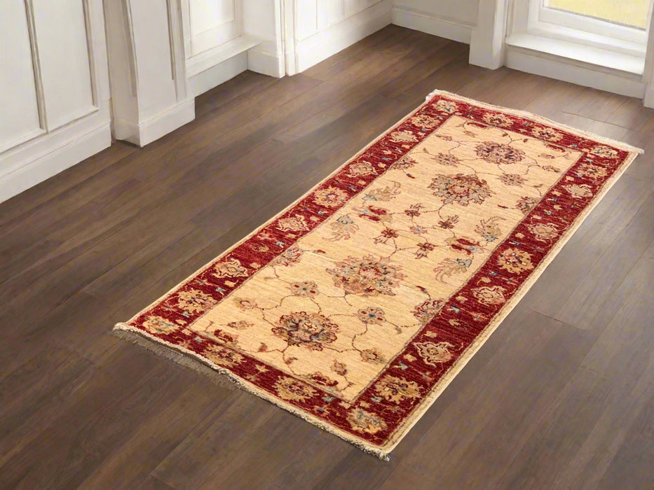 Hand-Knotted Sultanabad Vegetable-Dyed Wool Rug, 2" x 4' 9"  (K)