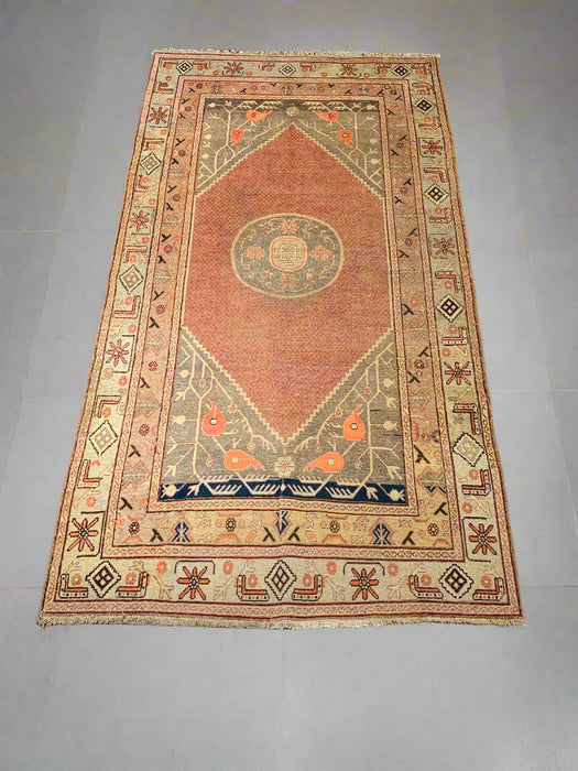 Antique Khotan Samarkand Rug, circa 1910's, size 4' 9" x 9' 3"