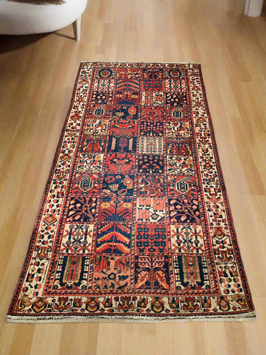 Timeless Beauty, Woven by Hand. Antique Persian Bakhtiar Rug, size 5' 3" x 10' 4"