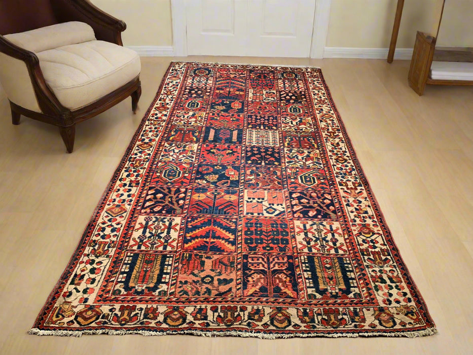 Timeless Beauty, Woven by Hand. Antique Persian Bakhtiar Rug, size 5' 3" x 10' 4"