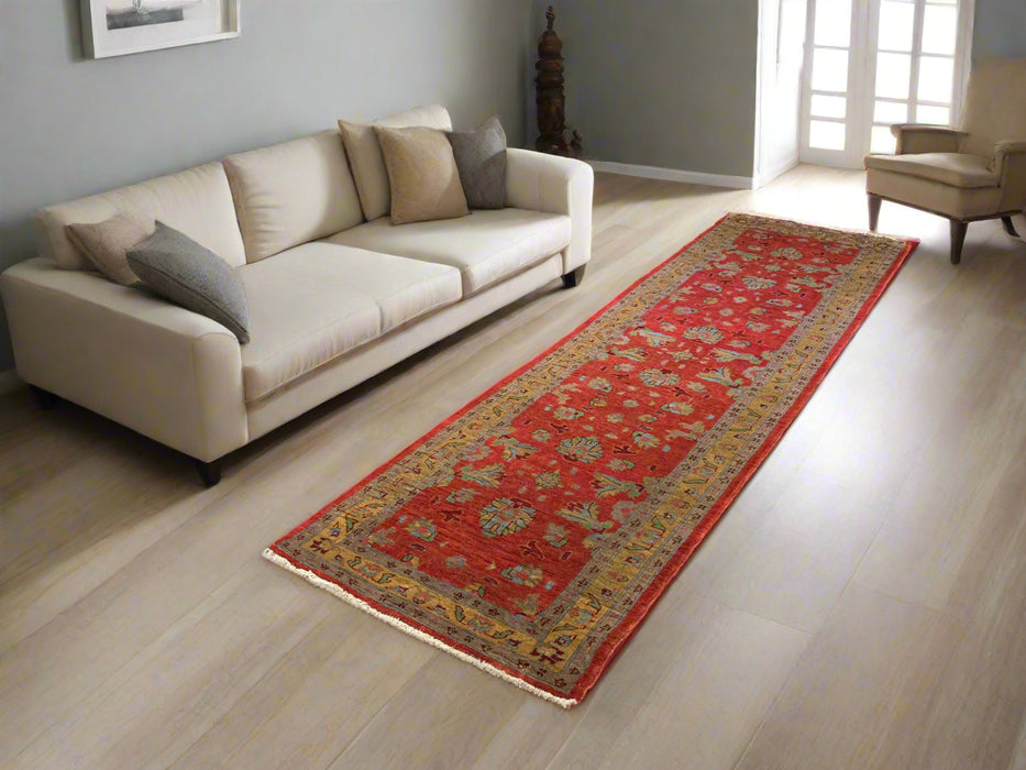 Hand-Knotted Sultanabad Vegetable-Dyed Wool Rug, 2' 9" x 9' 6"  (K)