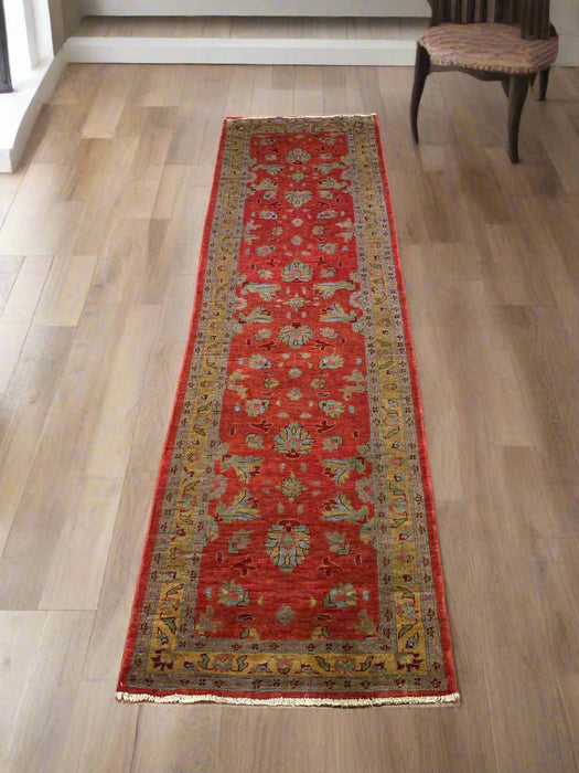 Hand-Knotted Sultanabad Vegetable-Dyed Wool Rug, 2' 9" x 9' 6"  (K)