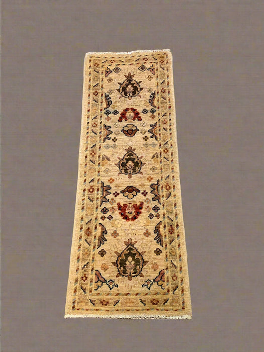 Hand-Knotted Sultanabad Vegetable-Dyed Wool Rug, 1' 9" x 4' 10"