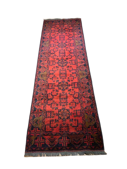 Terkaman Tribal Afghan Oriental Rug, size 2' 9"x 9' 7"  (C)