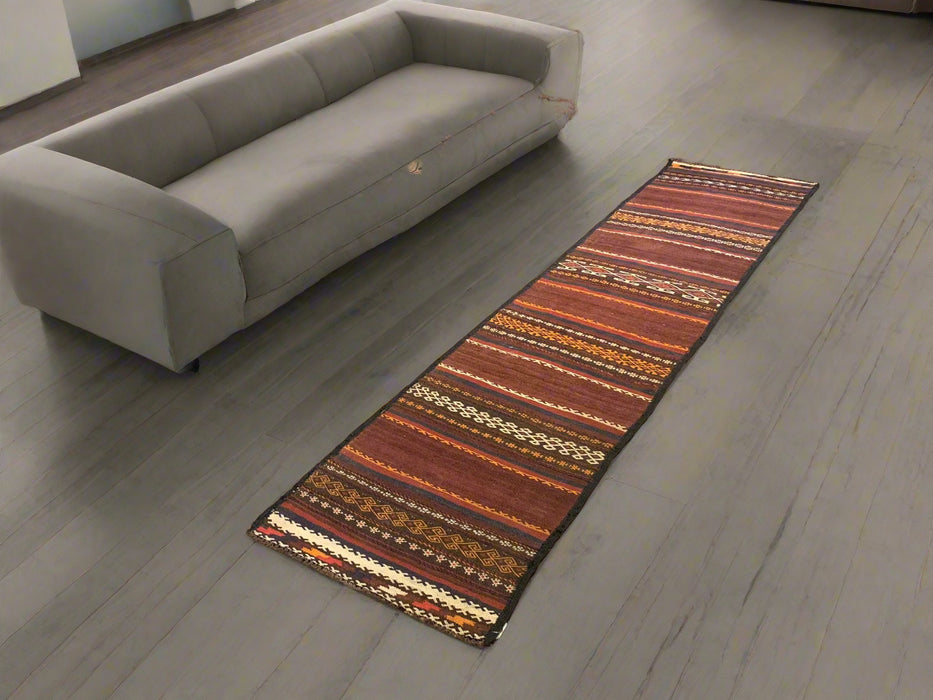 Afghan Kilim Handwoven flatweave Rug – size 2" x 9"