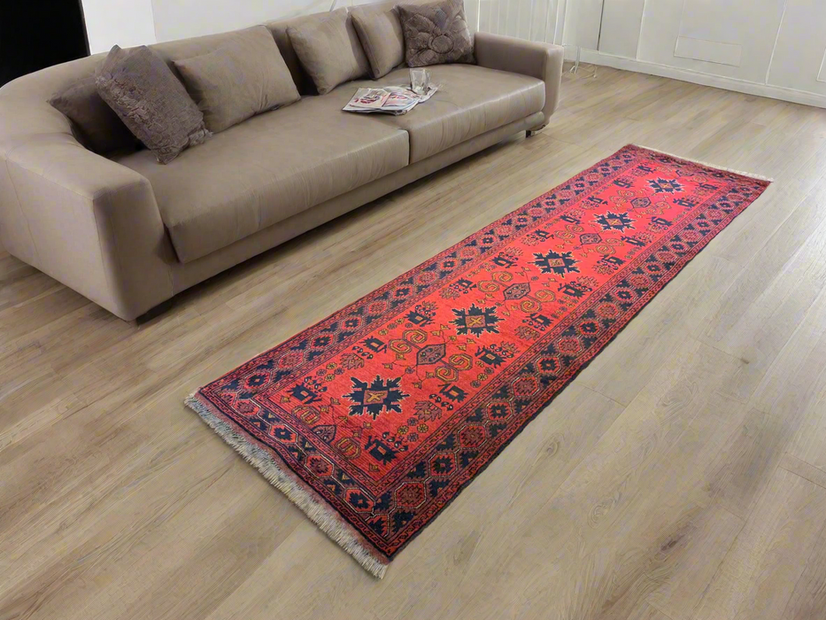 Terkaman Tribal Afghan Oriental Rug, size 2' 8" x 9' 3"  (C)