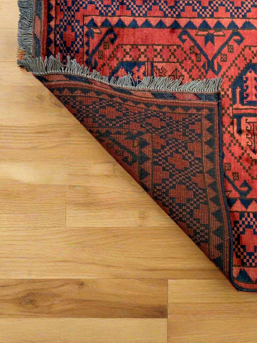 Terkaman Tribal Afghan Oriental Rug, size 2' 9" x 9" (C) FILPA