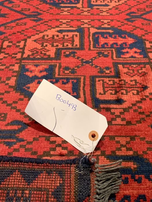 Terkaman Tribal Afghan Oriental Rug, size 2' 9" x 9" (C) FILPA