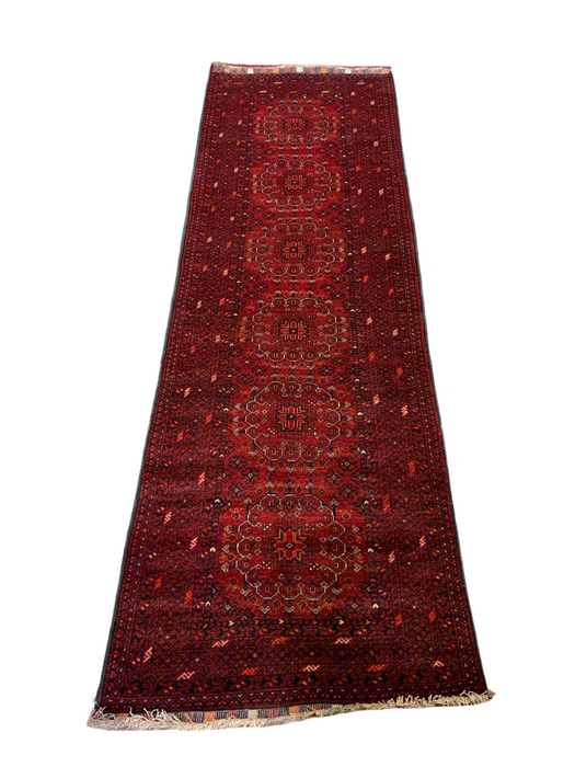 Terkaman Tribal Afghan Oriental Rug, size 3" x 9' 4"  (C)