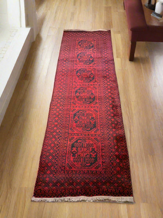 Terkaman Tribal Afghan Oriental Rug, size 2' 9" x 9' 7"  (C) FILPA