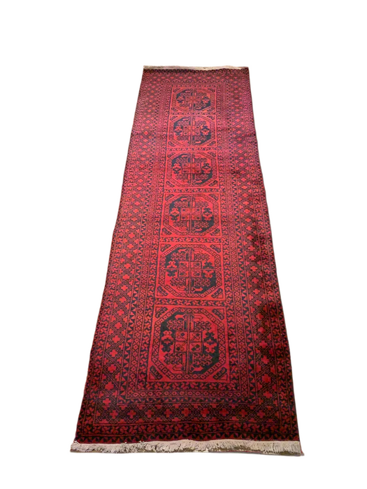 Terkaman Tribal Afghan Oriental Rug, size 2' 9" x 9' 7"  (C) FILPA