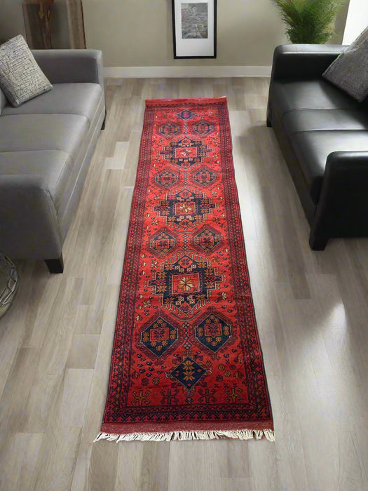 Terkaman Tribal Afghan Oriental Rug, size 2' 6" x 9' 7"  (C)