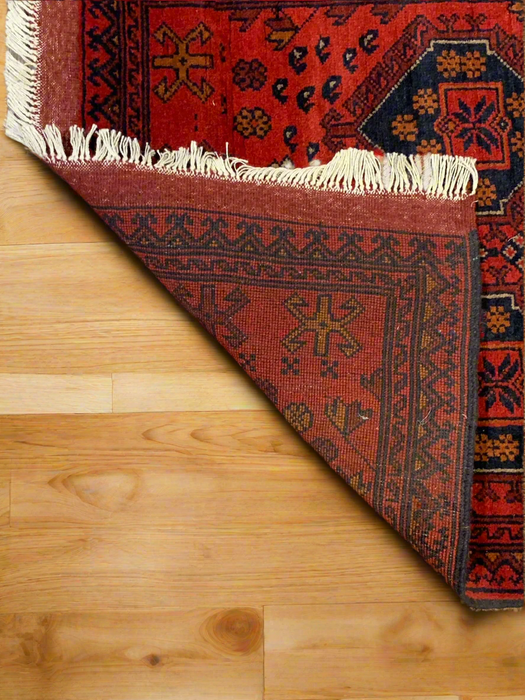 Terkaman Tribal Afghan Oriental Rug, size 2' 6" x 9' 7"  (C)