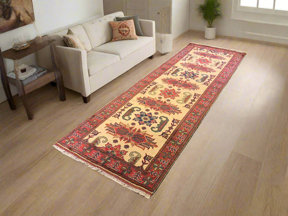 Terkaman Tribal Afghan Oriental Rug, size 3" x 9' 7"  (Q)