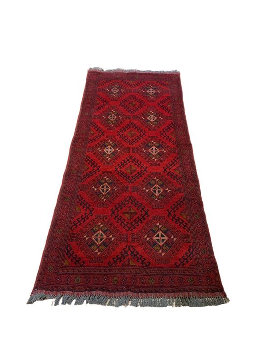 Terkaman Tribal Afghan Oriental Rug, size 2' 7" x 6' 6"  (C)