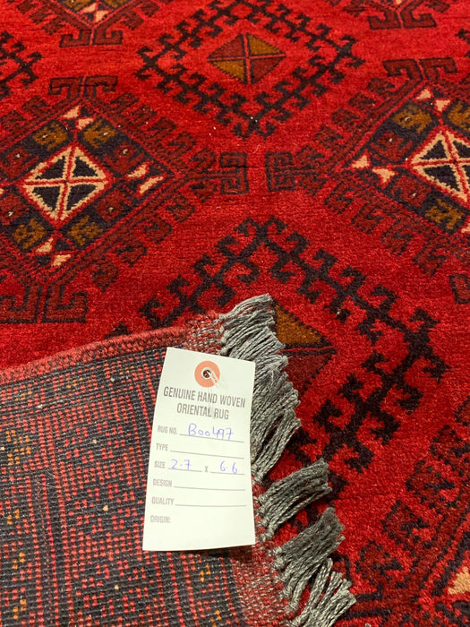 Terkaman Tribal Afghan Oriental Rug, size 2' 7" x 6' 6"  (C)