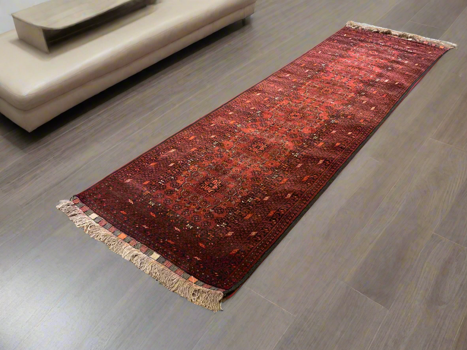 Terkaman Tribal Afghan Oriental Rug, size 3" x 9' 7"  (C)