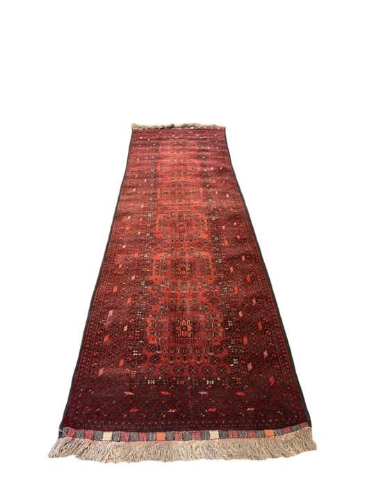 Terkaman Tribal Afghan Oriental Rug, size 3" x 9' 7"  (C)