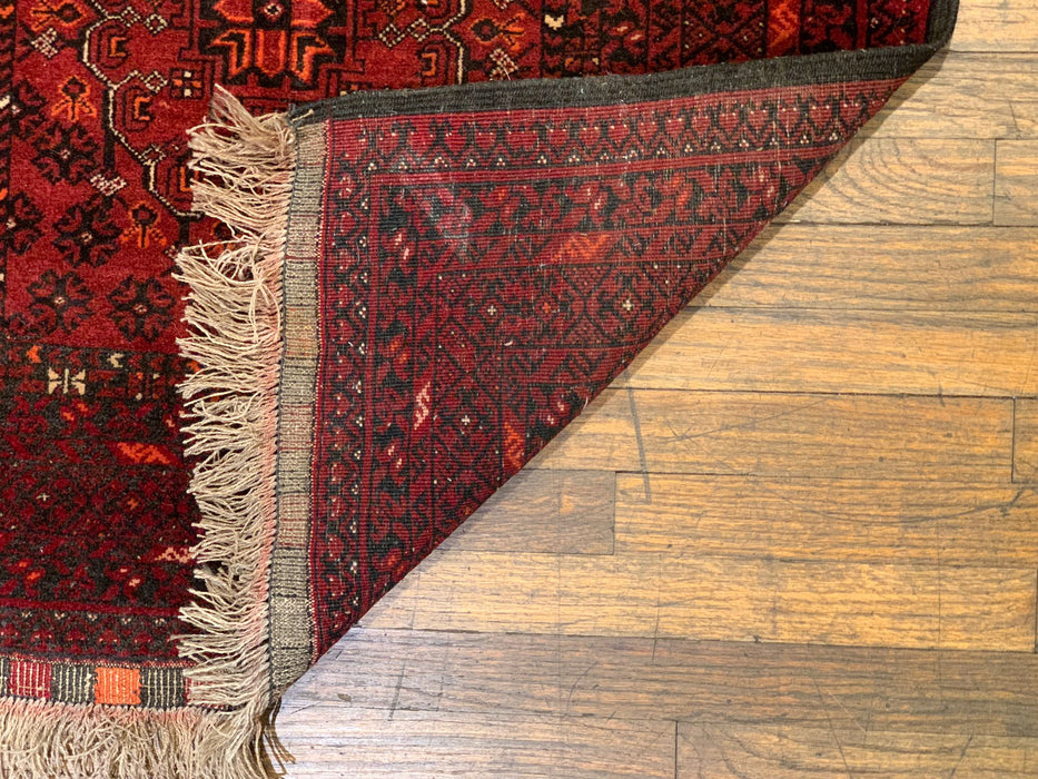 Terkaman Tribal Afghan Oriental Rug, size 3" x 9' 7"  (C)