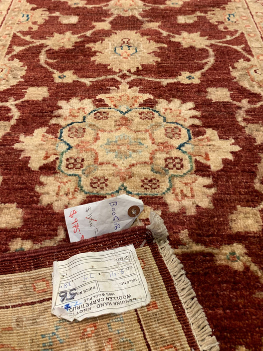 Hand-Knotted Sultanabad Vegetable-Dyed Wool Rug, 2' 6" x 8"  (K)