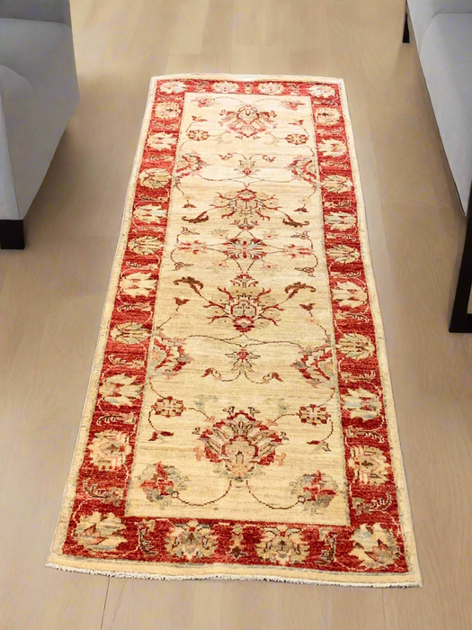 Hand-Knotted Sultanabad Vegetable-Dyed Wool Rug, 2' 5" x 9' 5"  (K)