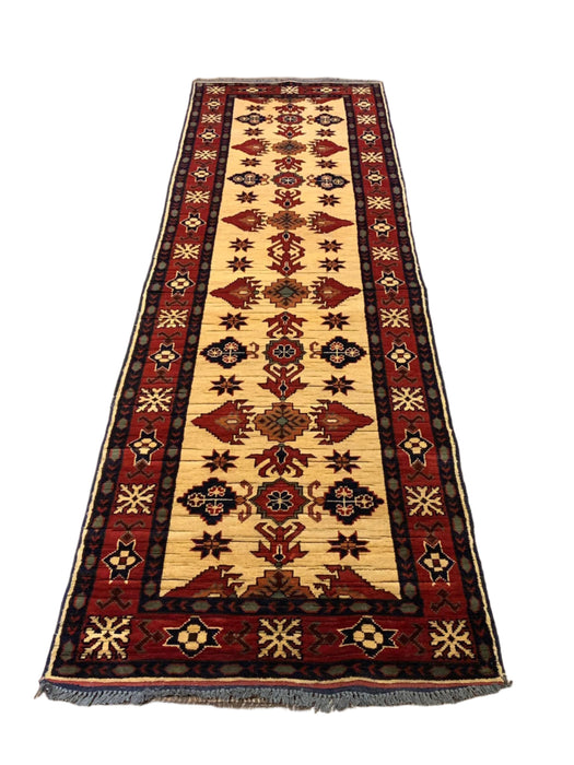 Terkaman Tribal Afghan Oriental Rug, size 2' 8" x 9' 4"  (Q)