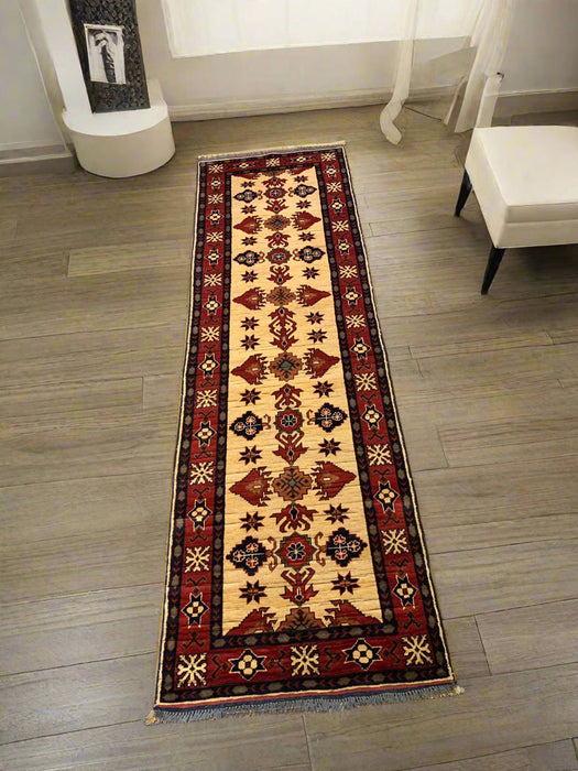 Terkaman Tribal Afghan Oriental Rug, size 2' 8" x 9' 4"  (Q)