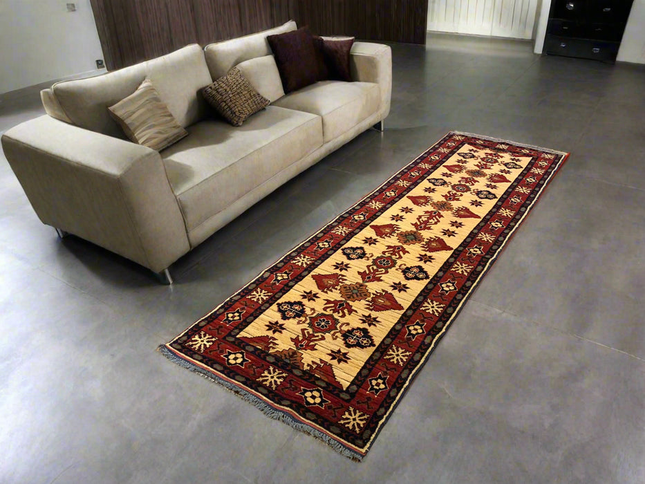 Terkaman Tribal Afghan Oriental Rug, size 2' 8" x 9' 4"  (Q)