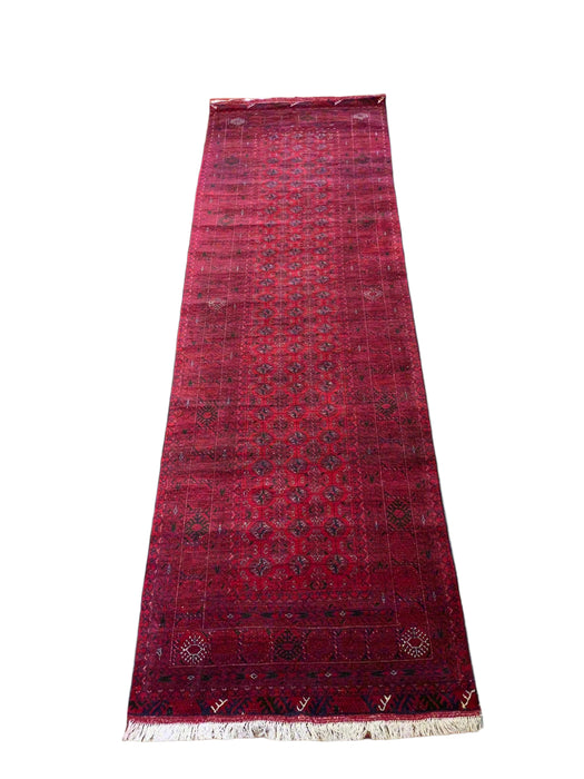 Terkaman Tribal Afghan Oriental Rug, size 2' 9" x 9' 1" (C)